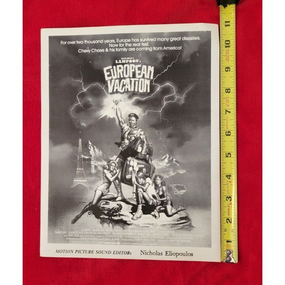 National Lampoon's European Vacation Promo Lobby (?) Card w/ Sound Editor Credit - Picture 3 of 5